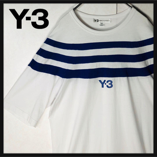 Y-3 - 【希少デザイン】Y-3 ワイスリー ボーダー ワンポイントロゴ Tシャツ M