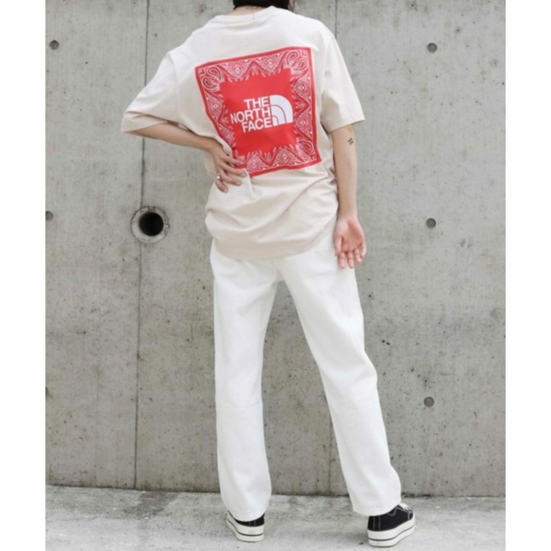 THE NORTH FACE(ザノースフェイス)のノースフェイス Tシャツ 半袖 バンダナ ビックロゴ ベージュ/L K539B メンズのトップス(Tシャツ/カットソー(半袖/袖なし))の商品写真