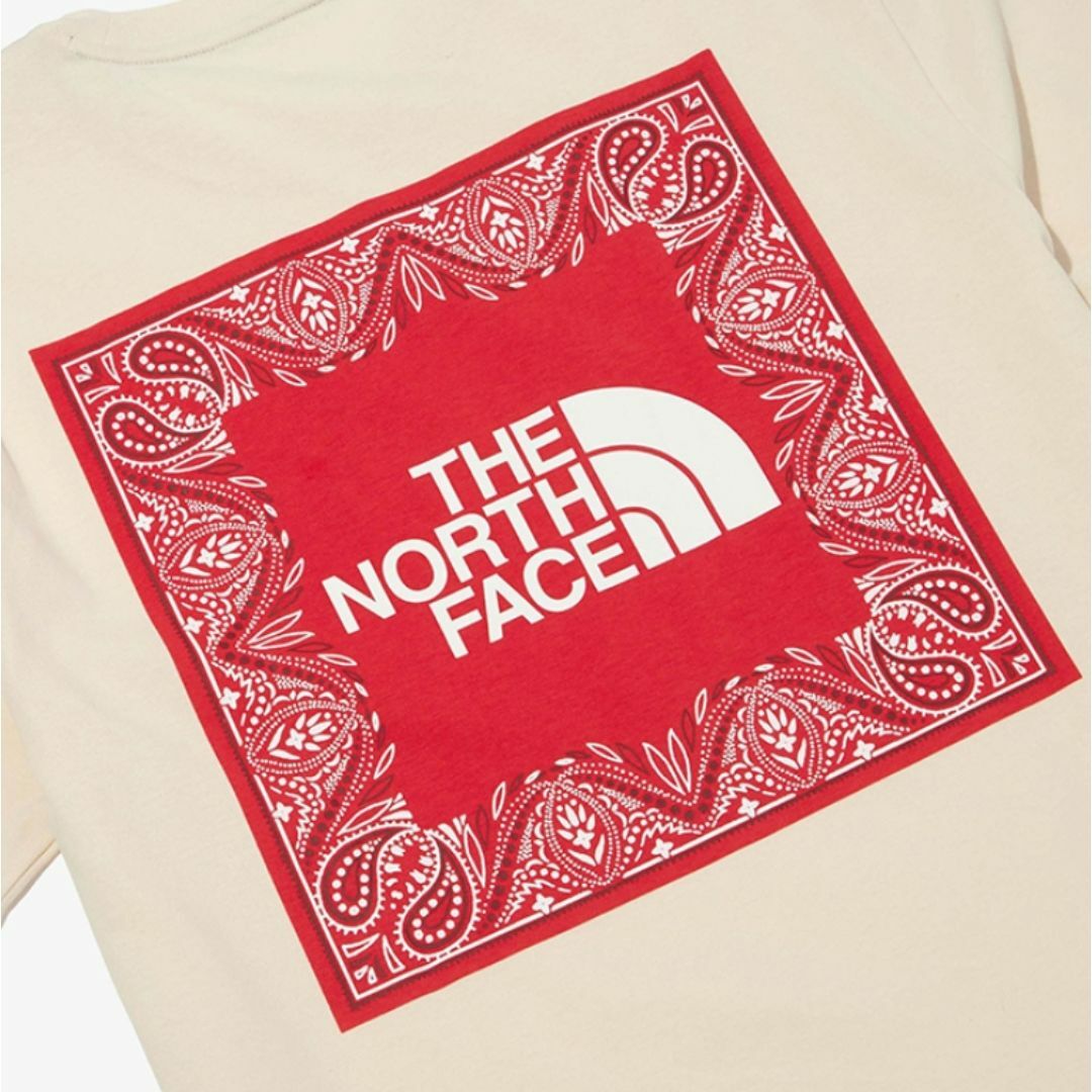 THE NORTH FACE(ザノースフェイス)のノースフェイス Tシャツ 半袖 バンダナ ビックロゴ ベージュ/L K539B メンズのトップス(Tシャツ/カットソー(半袖/袖なし))の商品写真