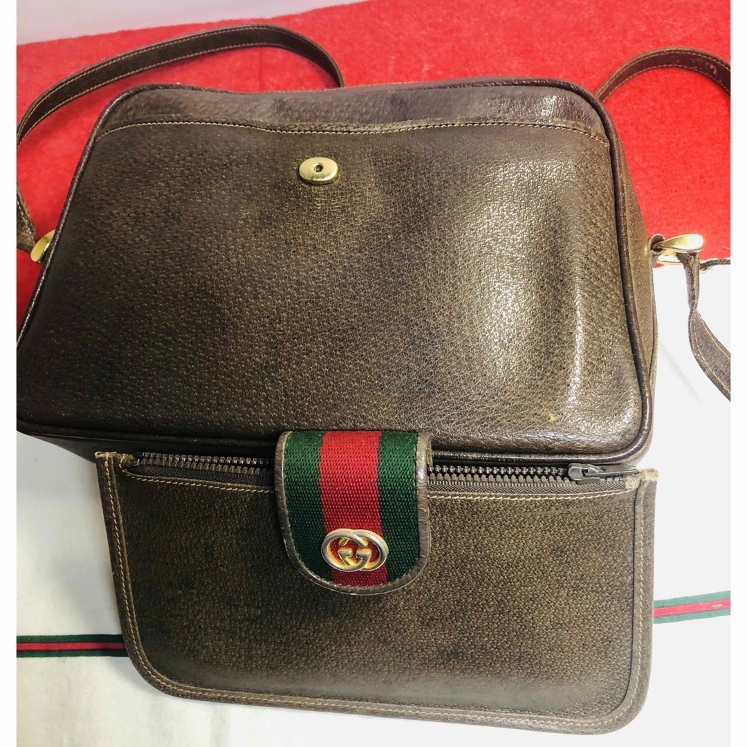 Gucci(グッチ)の【美品】☆GUCCI グッチ　シェリーライン　レザー　ショルダーバッグ ブラウン レディースのバッグ(ショルダーバッグ)の商品写真