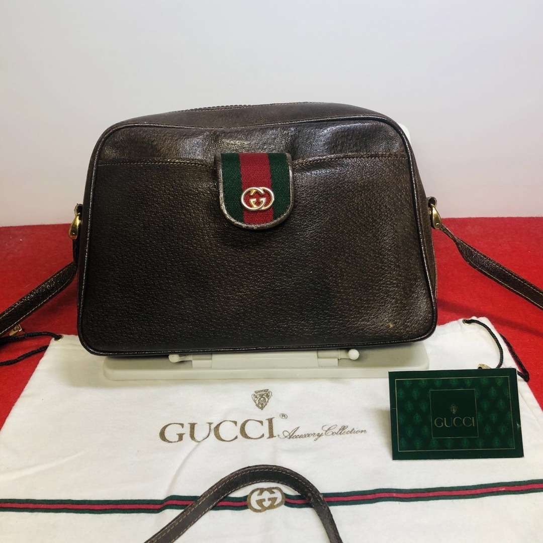 Gucci(グッチ)の【美品】☆GUCCI グッチ　シェリーライン　レザー　ショルダーバッグ ブラウン レディースのバッグ(ショルダーバッグ)の商品写真