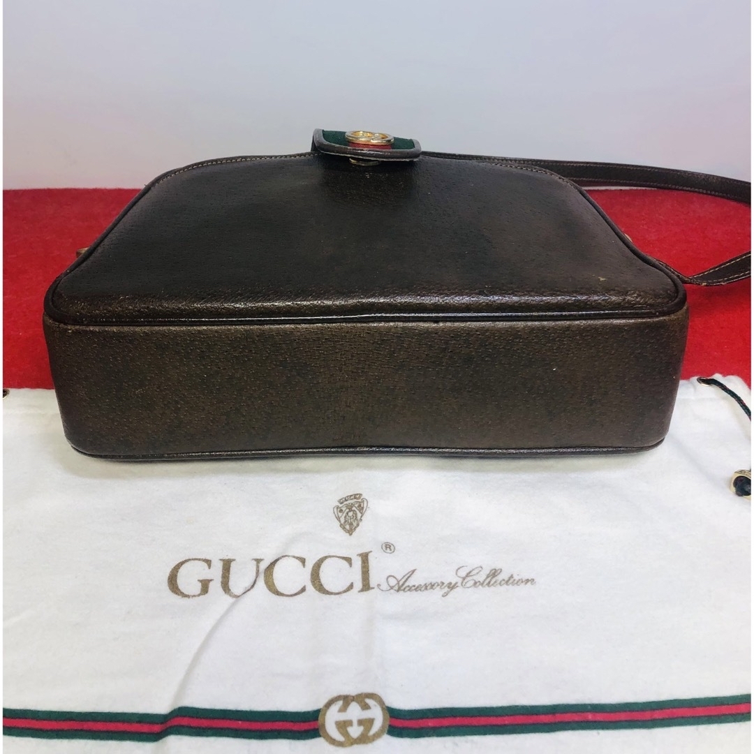 Gucci(グッチ)の【美品】☆GUCCI グッチ　シェリーライン　レザー　ショルダーバッグ ブラウン レディースのバッグ(ショルダーバッグ)の商品写真