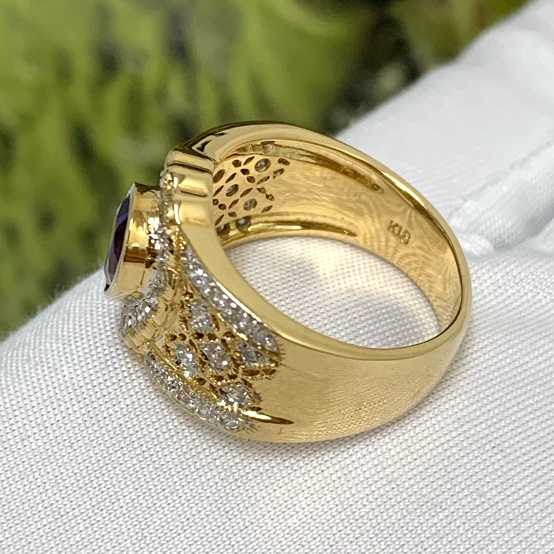 K18YG アメジスト　ダイヤモンド　0.80 リング　指輪 レディースのアクセサリー(リング(指輪))の商品写真