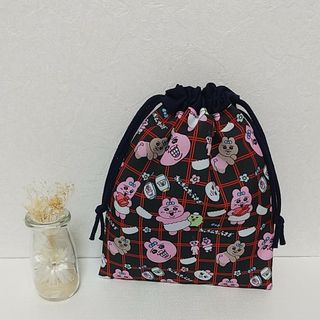 おぱんちゅうさぎ 巾着 ハンドメイド(外出用品)