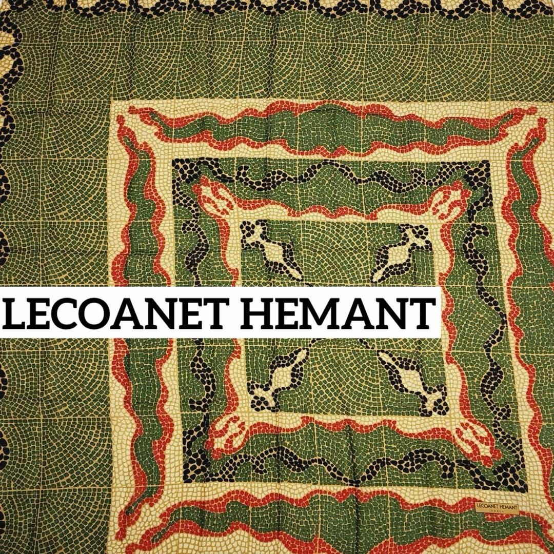 ★LECOANET HEMANT★ ストール モザイク ウール モスグリーン レディースのファッション小物(ストール/パシュミナ)の商品写真