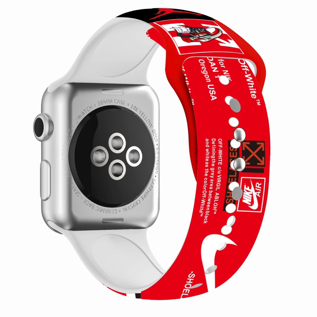 Apple Watch ラバー バンド ベルト レッド 42/44/45/49㎜ スマホ/家電/カメラのスマホアクセサリー(その他)の商品写真