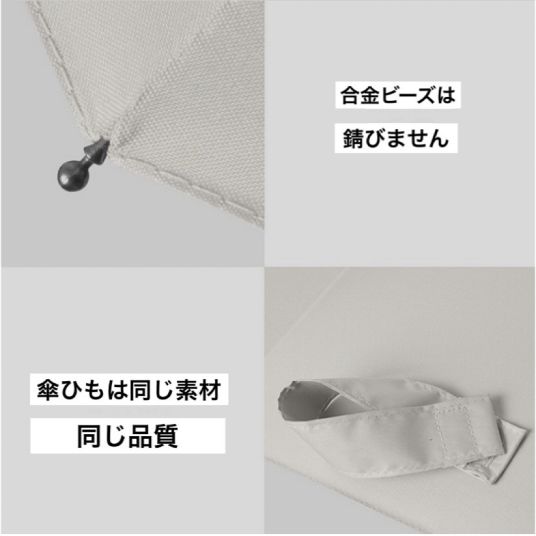 折りたたみ傘 日傘 晴雨兼用 UVカット ベージュワンタッチ 自動開閉 24本骨 レディースのファッション小物(傘)の商品写真