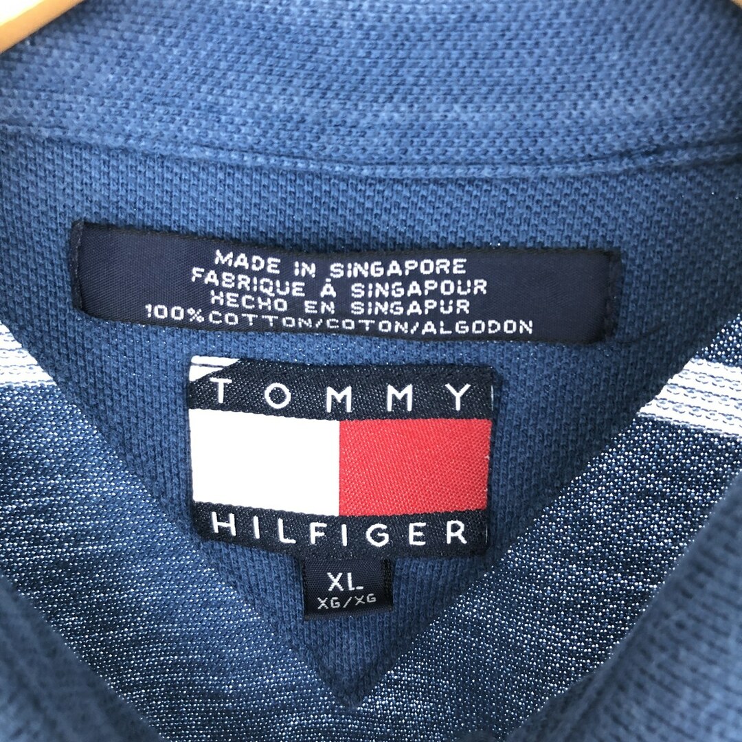TOMMY HILFIGER(トミーヒルフィガー)の古着 90年代 トミーヒルフィガー TOMMY HILFIGER 半袖 ボーダー ポロシャツ メンズXL ヴィンテージ /eaa447904 メンズのトップス(ポロシャツ)の商品写真