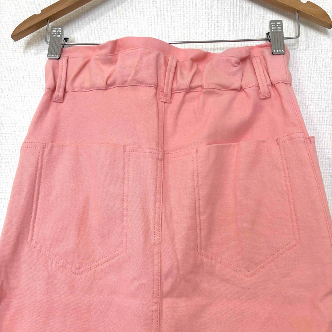 mystic(ミスティック)のmysticミスティック/ハイウエストミニスカートストレッチ差し色ピンク綿 レディースのスカート(ミニスカート)の商品写真