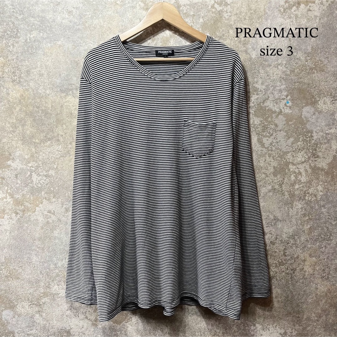 G-Dragon着用 PRAGMATIC ボーダー ロンT オーバーサイズ メンズのトップス(Tシャツ/カットソー(七分/長袖))の商品写真