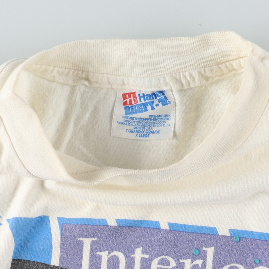 Hanes(ヘインズ)の古着 90年代 ヘインズ Hanes BEEFY-T プリントTシャツ USA製 メンズXL ヴィンテージ /eaa447413 メンズのトップス(Tシャツ/カットソー(半袖/袖なし))の商品写真