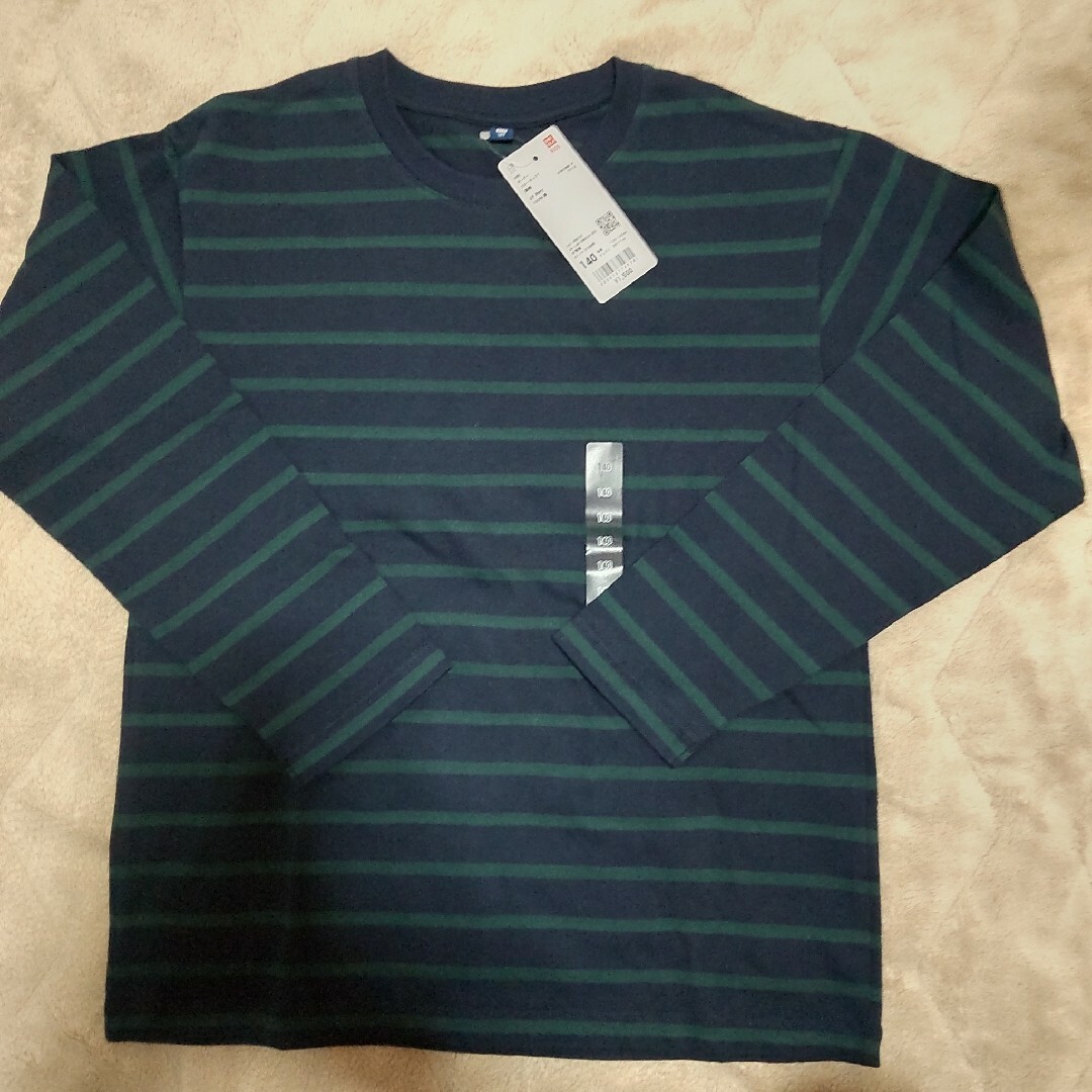 UNIQLO(ユニクロ)のUNIQLO キッズ ２枚セット ボーダーTシャツ キッズ/ベビー/マタニティのキッズ服男の子用(90cm~)(Tシャツ/カットソー)の商品写真