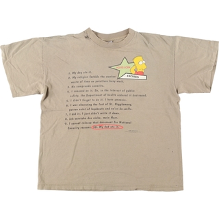 古着 90年代 STANLEY DESANTIS THE SIMPSONS シンプソンズ キャラクタープリントTシャツ USA製 メンズL ヴィンテージ /eaa443409(Tシャツ/カットソー(半袖/袖なし))