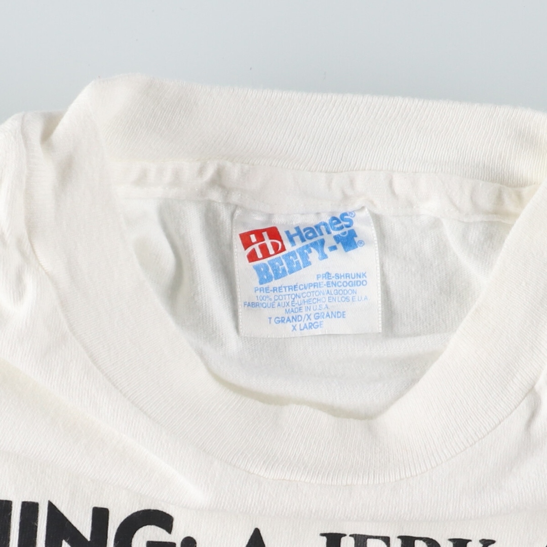 Hanes(ヘインズ)の古着 80年代 ヘインズ Hanes BEEFY-T メッセージプリントTシャツ USA製 メンズXL ヴィンテージ /eaa447409 メンズのトップス(Tシャツ/カットソー(半袖/袖なし))の商品写真