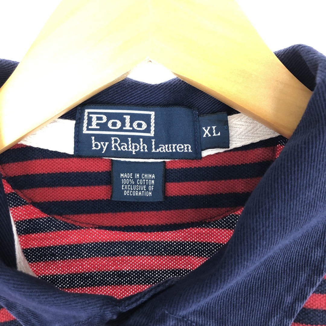 Ralph Lauren(ラルフローレン)の古着 ラルフローレン Ralph Lauren POLO by Ralph Lauren 半袖 ボーダー ポロシャツ メンズXL /eaa447900 メンズのトップス(ポロシャツ)の商品写真