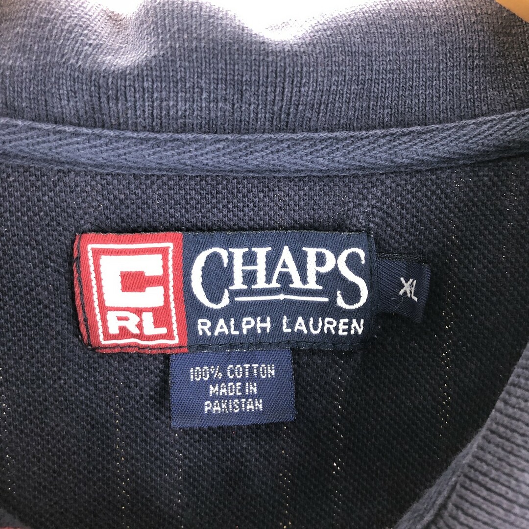Ralph Lauren(ラルフローレン)の古着 90年代 ラルフローレン Ralph Lauren CHAPS チャップス 半袖 ストライプ ポロシャツ メンズXL ヴィンテージ /eaa447903 メンズのトップス(ポロシャツ)の商品写真