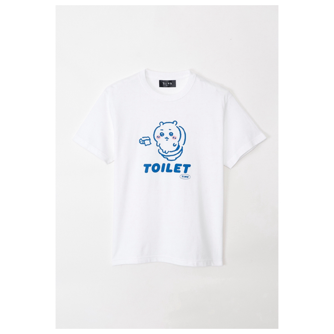 ちいかわ(チイカワ)のちいかわ Tシャツ TOILET TIME ホワイト レディースのトップス(シャツ/ブラウス(長袖/七分))の商品写真