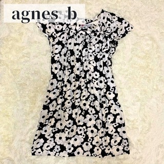 agnes b. - 【シルク100%】 アニエスベー ワンピース 半袖 総柄 絹 花柄 大きいサイズ