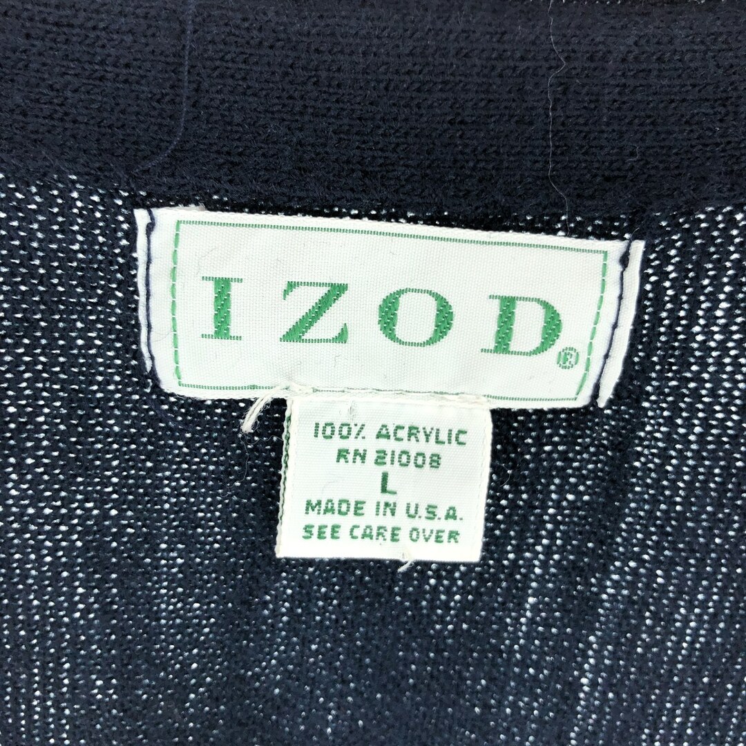 古着 90年代 アイゾッド IZOD アクリルニットカーディガン USA製 メンズL ヴィンテージ /eaa441320 メンズのトップス(カーディガン)の商品写真