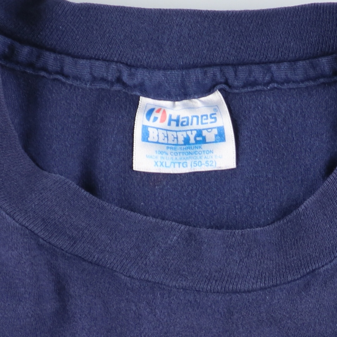 Hanes(ヘインズ)の古着 80年代 ヘインズ Hanes BEEFY-T 青タグ バックプリント アドバタイジングTシャツ USA製 メンズXXL ヴィンテージ /eaa442182 メンズのトップス(Tシャツ/カットソー(半袖/袖なし))の商品写真