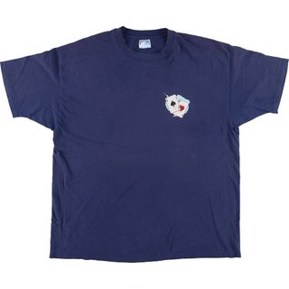 ヘインズ(Hanes)の古着 80年代 ヘインズ Hanes BEEFY-T 青タグ バックプリント アドバタイジングTシャツ USA製 メンズXXL ヴィンテージ /eaa442182(Tシャツ/カットソー(半袖/袖なし))