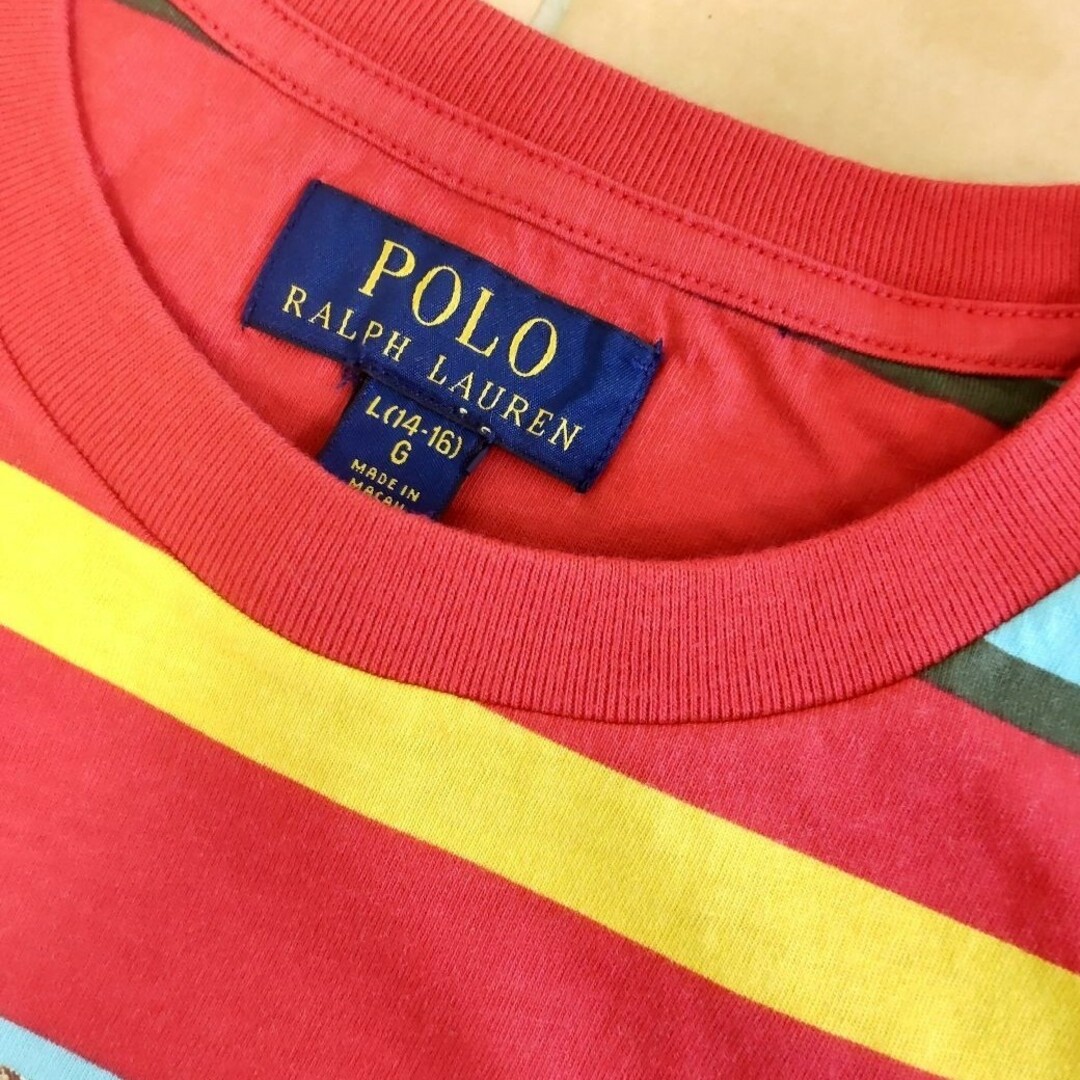 POLO RALPH LAUREN(ポロラルフローレン)の新品 未使用 ラルフローレン  ポロベア　半袖Tシャツ　ボーダー　BOYS Ｌ メンズのトップス(Tシャツ/カットソー(半袖/袖なし))の商品写真