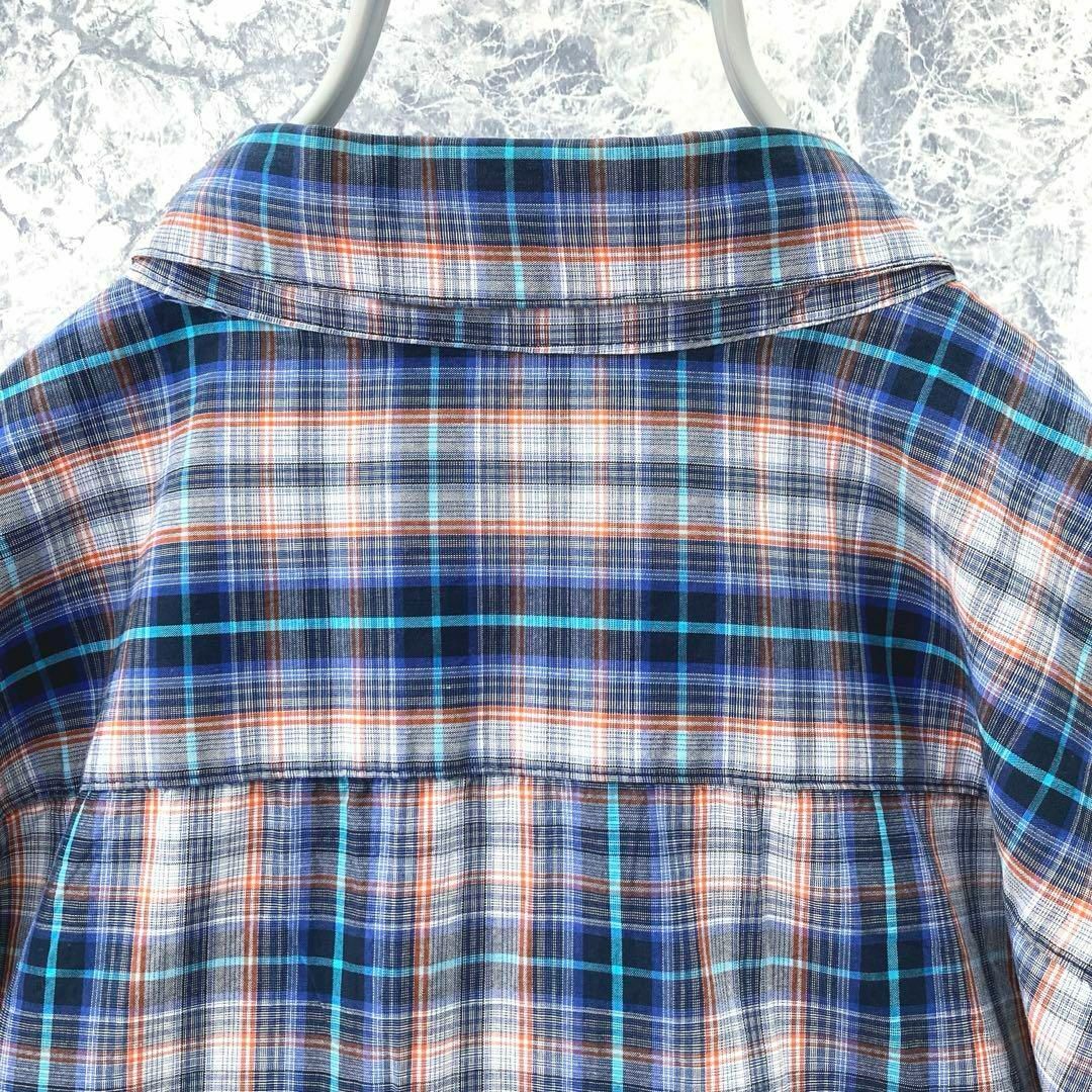 IT41 US古着クレイボーンチェック柄半袖カットソービッグサイズドレスシャツ メンズのトップス(Tシャツ/カットソー(半袖/袖なし))の商品写真
