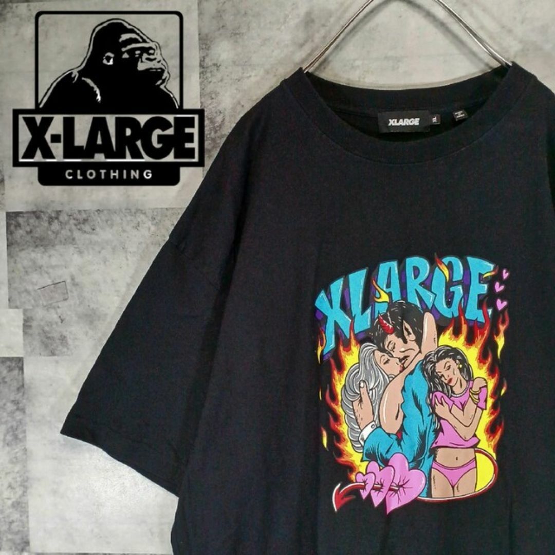 XLARGE(エクストララージ)のXLARGE エクストララージ メンズ Tシャツ XL ブラック ストリート メンズのトップス(Tシャツ/カットソー(半袖/袖なし))の商品写真