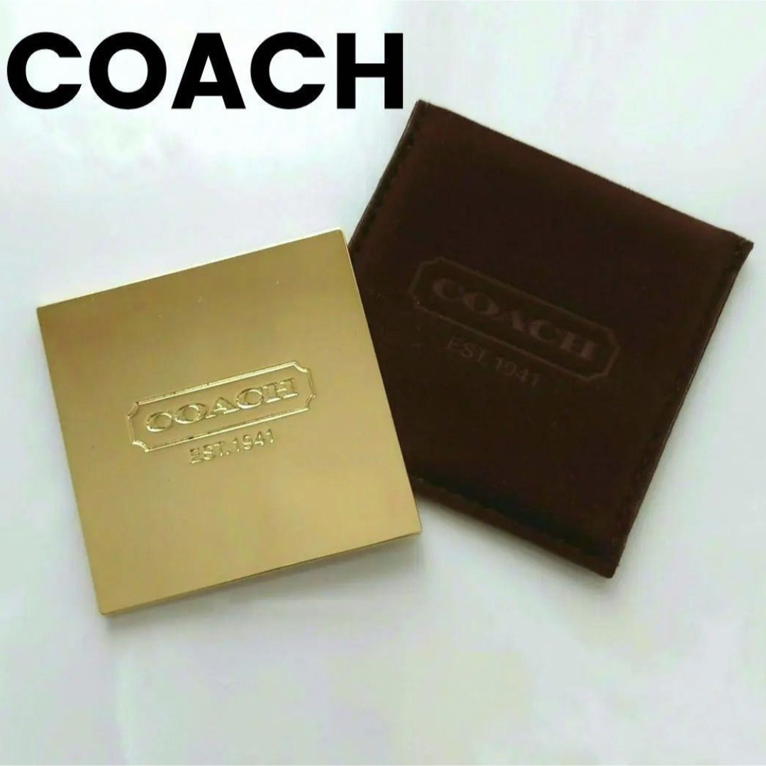 COACH(コーチ)の【新品未使用】COACHコーチコンパクトハンドミラー (ケース付） コスメ/美容のコスメ/美容 その他(その他)の商品写真