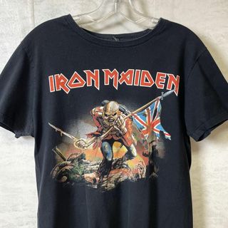 ミュージックティー(MUSIC TEE)のバンドＴシャツ　アイアンメイデン　サイズＭ　黒ブラック半袖　ミュージック　古着(Tシャツ/カットソー(半袖/袖なし))