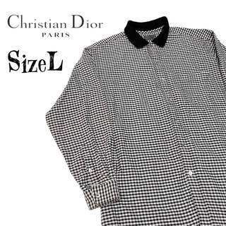 Christian Dior - 希少L★クリスチャンディオール ギンガムチェック柄 切り替え 長袖シャツ 