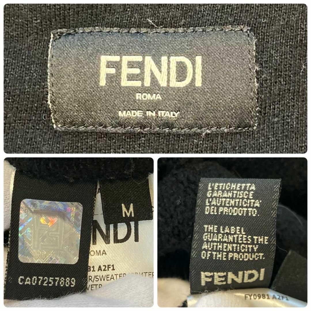 FENDI(フェンディ)の［美品］フェンディ サイドロゴライン ズッカ FFロゴ カシミヤ混 パーカー メンズのトップス(パーカー)の商品写真