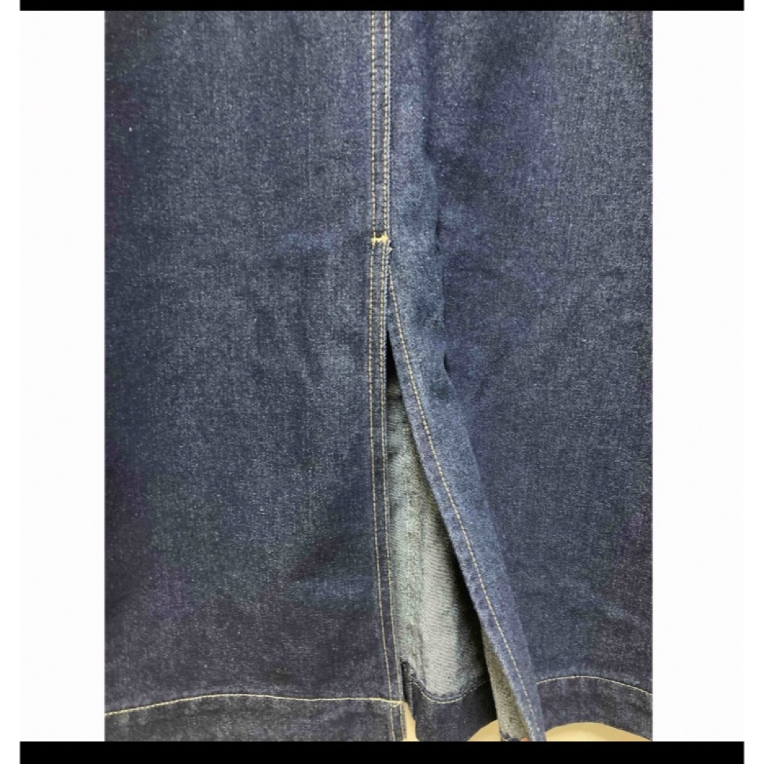 しまむら(シマムラ)の新品　megumiデニムサロペット スカート　Mサイズ　サスペンダー付き レディースのワンピース(ロングワンピース/マキシワンピース)の商品写真