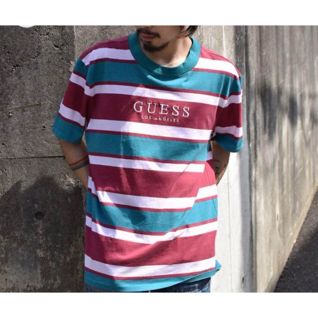 GUESS(ゲス)のGUESS 　ゲス　ロゴ　ボーダー　90s ヴィンテージ　ビッグサイズ　Tシャツ メンズのトップス(Tシャツ/カットソー(半袖/袖なし))の商品写真
