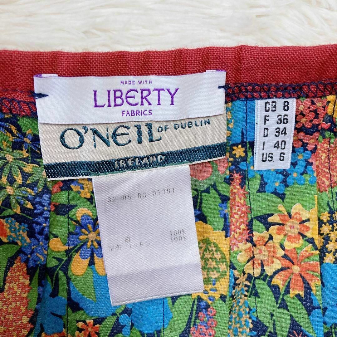 O'NEIL of DUBLIN(オニールオブダブリン)のオニールオブダブリン　リバティ　リネン　綿　キルトスカート　マキシ丈　GB8 レディースのスカート(ロングスカート)の商品写真