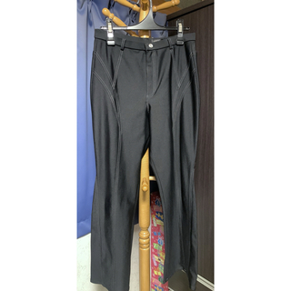 FISCO ズボン パンツ 黒 ブラック L 無地 シンプル(カジュアルパンツ)