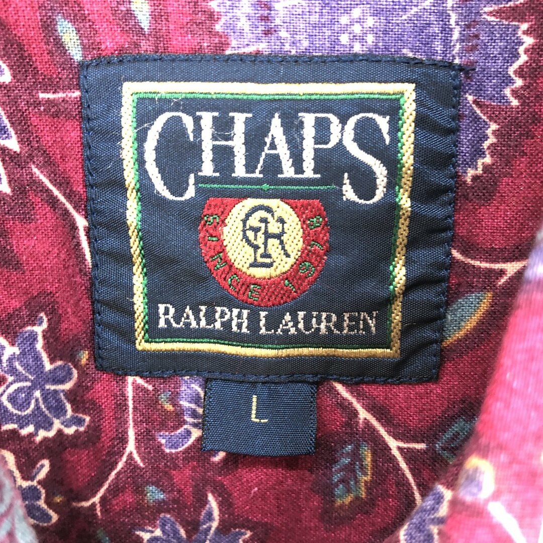 Ralph Lauren(ラルフローレン)の古着 80年代 ラルフローレン Ralph Lauren CHAPS チャップス 半袖 ボタンダウンシャツ メンズL ヴィンテージ /eaa443795 メンズのトップス(シャツ)の商品写真