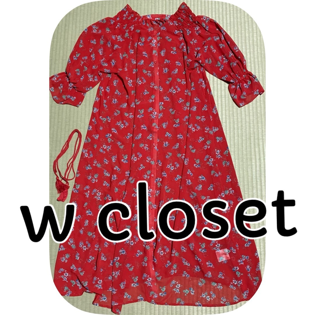 w closet(ダブルクローゼット)の★美品★ w closet  ダブルクローゼット  花柄シフォンワンピース レディースのワンピース(ロングワンピース/マキシワンピース)の商品写真