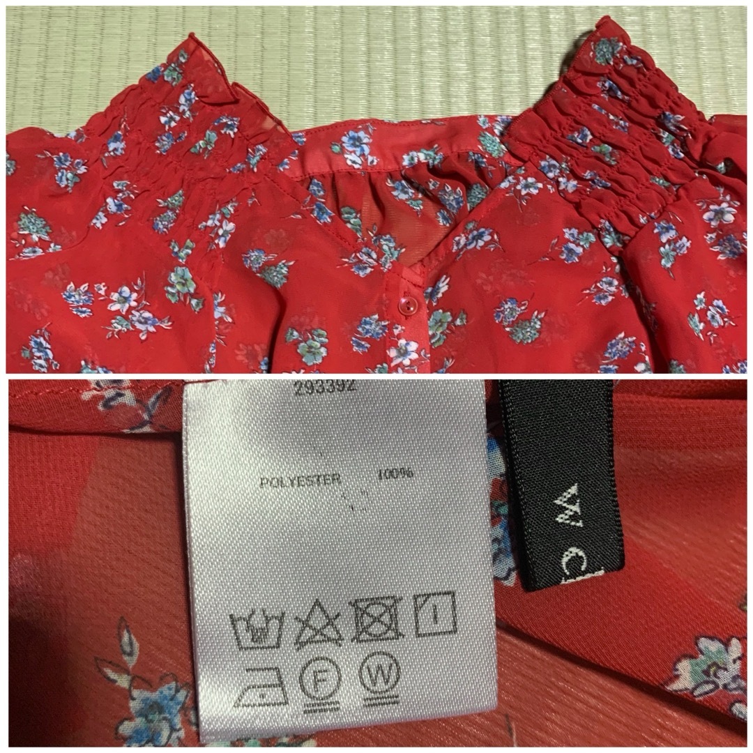 w closet(ダブルクローゼット)の★美品★ w closet  ダブルクローゼット  花柄シフォンワンピース レディースのワンピース(ロングワンピース/マキシワンピース)の商品写真