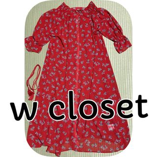 ダブルクローゼット(w closet)の★美品★ w closet  ダブルクローゼット  花柄シフォンワンピース(ロングワンピース/マキシワンピース)