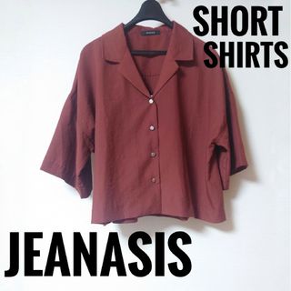 JEANASIS　ジーナシス　半袖カイキンショートシャツ　ブラウン　Fサイズ