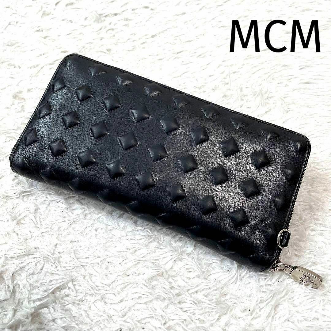 MCM(エムシーエム)のMCM エムシーエム　長財布　レザー　TANTRIS ラウンドファスナー　黒 メンズのファッション小物(長財布)の商品写真