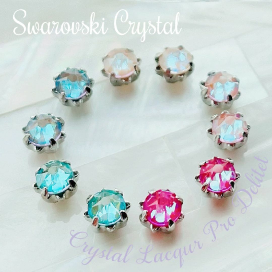 SWAROVSKI(スワロフスキー)のスワロフスキー ✨ 花台座Setting 4mm DL5色 10個_Ⅵ ハンドメイドの素材/材料(各種パーツ)の商品写真