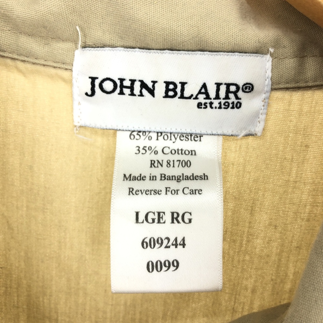 古着 JOHN BRAIR フルジップ 半袖 ポリコットンシャツ メンズL /eaa443552 メンズのトップス(シャツ)の商品写真