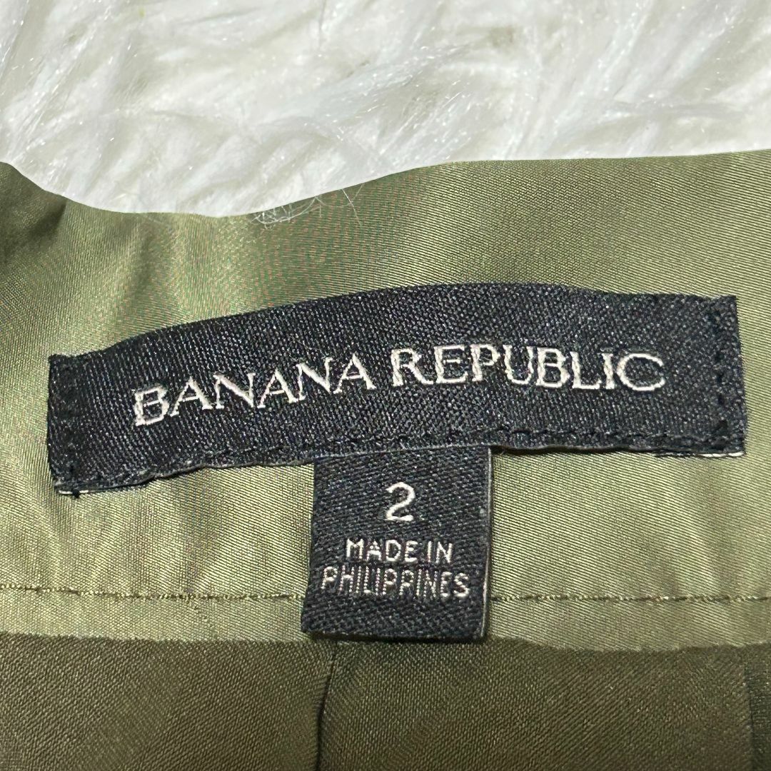 Banana Republic(バナナリパブリック)の【極美品】バナナリパブリック ひざ丈スカート 2 カーキ 深緑 ✓3578 レディースのスカート(ひざ丈スカート)の商品写真