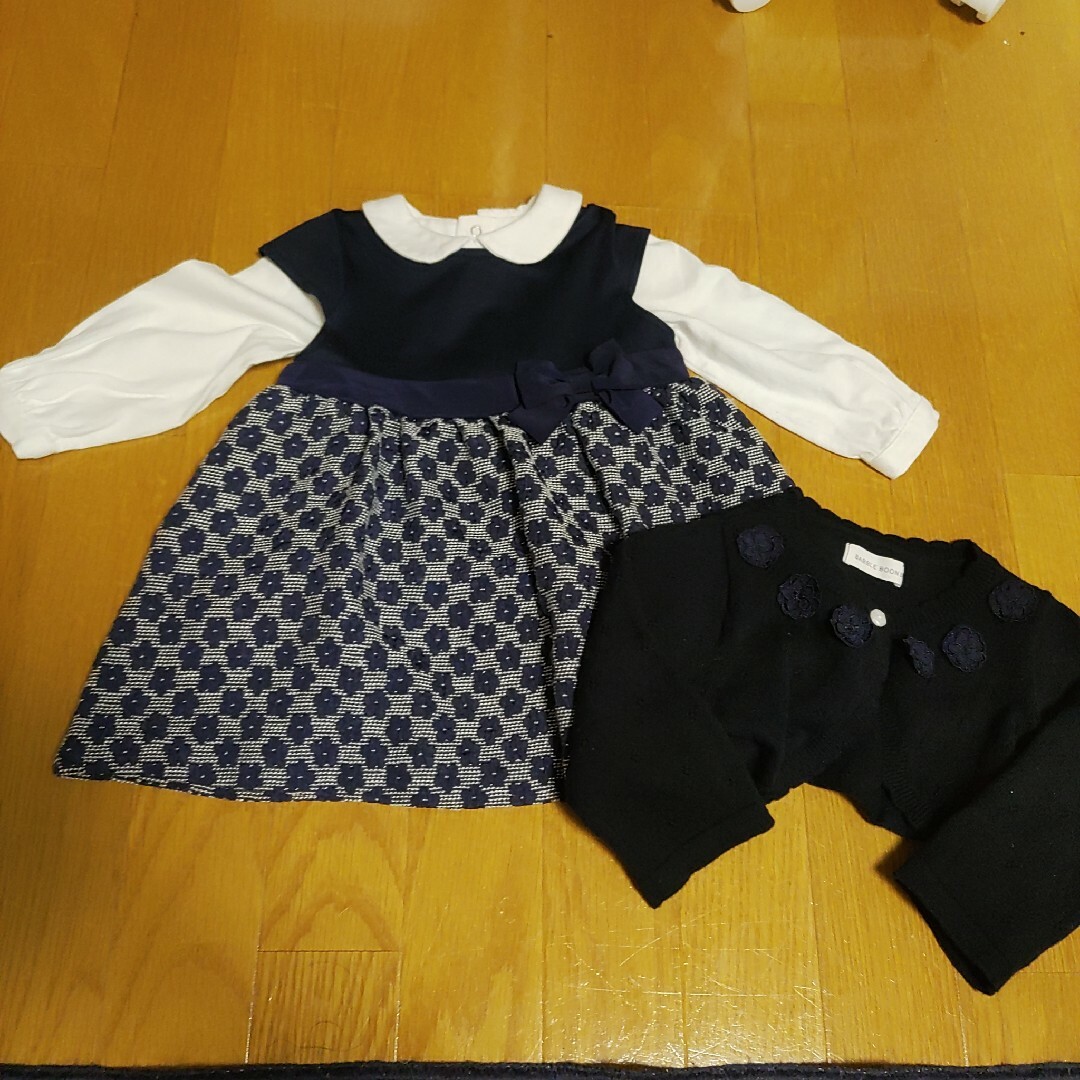 COMME CA ISM(コムサイズム)のCOMME CA FOSSETTE 　ワンピース　くつ下　2点セット キッズ/ベビー/マタニティのベビー服(~85cm)(ワンピース)の商品写真