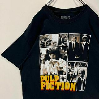 パルプ・フィクション　Tシャツ 古着　ムービーT 映画　タランティーノ　黒　L(Tシャツ/カットソー(半袖/袖なし))