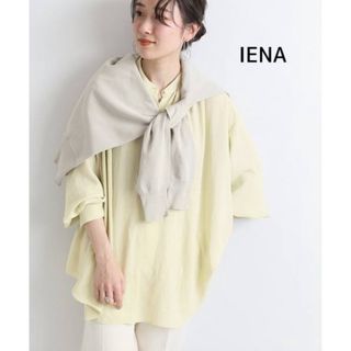 IENA - IENA ジョーゼットシャツブラウス　バンドカラー　シアー　オーバーサイズ