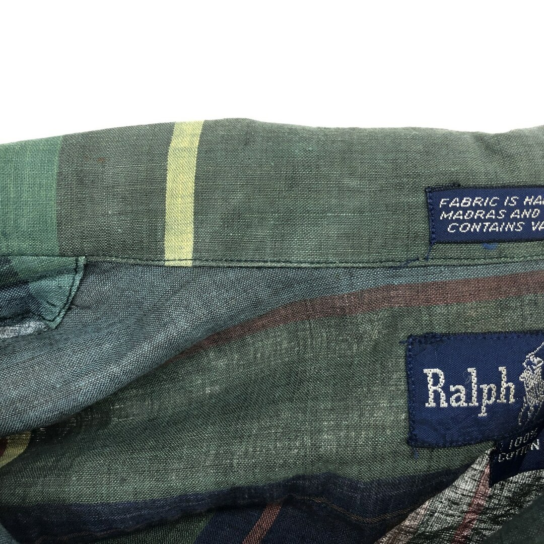 Ralph Lauren(ラルフローレン)の古着 ラルフローレン Ralph Lauren チェック柄 半袖 オープンカラー コットンシャツ メンズM /eaa447500 メンズのトップス(シャツ)の商品写真