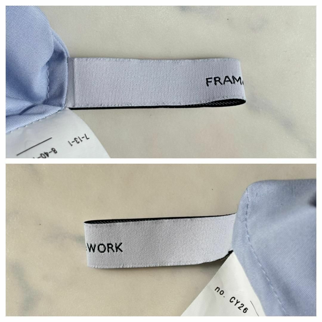 FRAMeWORK(フレームワーク)の美品♪フレームワーク スキッパーシャツ 5分袖 ゆったり 水色 hg7 レディースのトップス(シャツ/ブラウス(長袖/七分))の商品写真